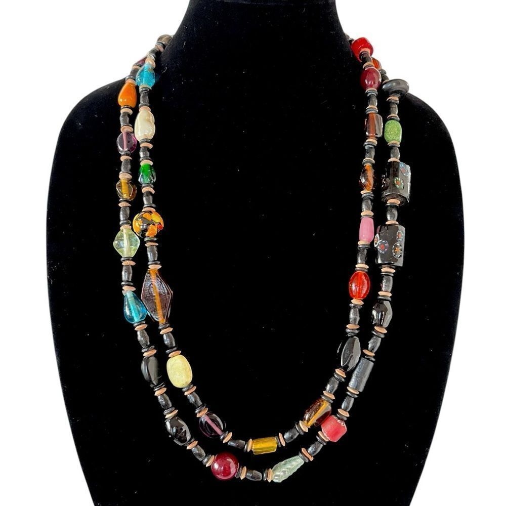 Vintage Millefiori Glass Bead Necklace